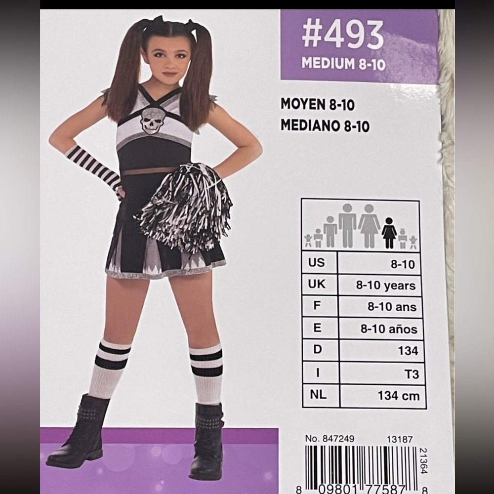 Black and White Cheerleader Costume
